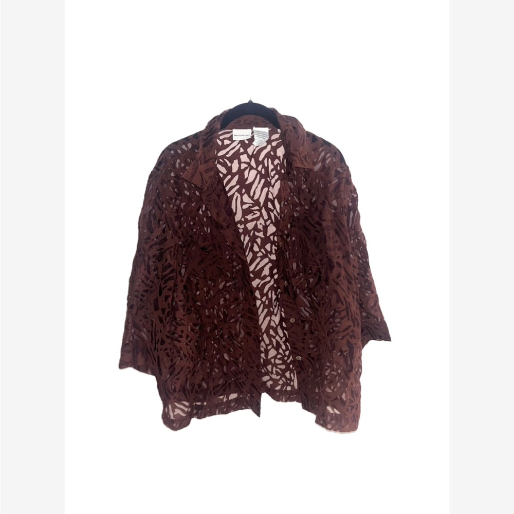 White Stag Brown Patterned See-through Jacket